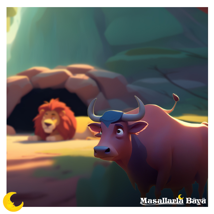 yaban öküzü ve aslan masal oku