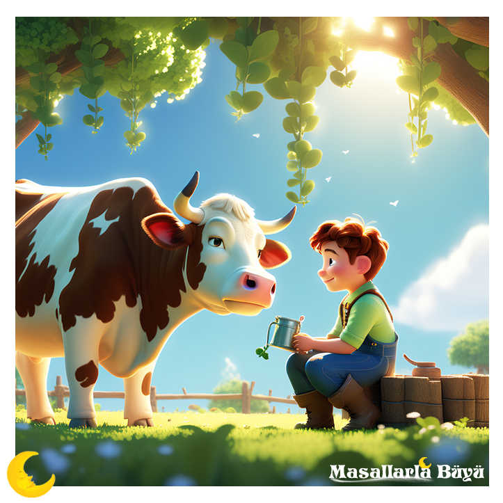 şanslı hans inek sağıyor, masal oku