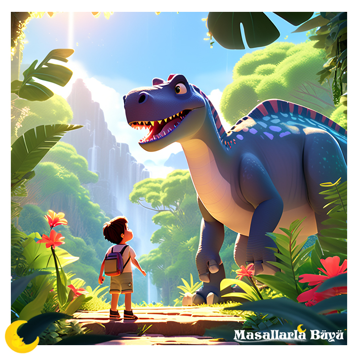 dinozorlarla ilgili masal, gizemli fosil, çocuk masalları, resimli dinozor