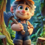 Ormanda baltasını kaybeden dürüst oduncuyu anlatan masal kapak resmi