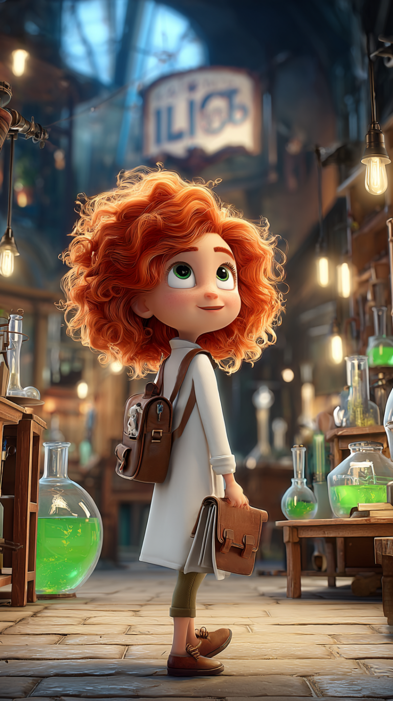 Marie Curie laboratuvara girerken