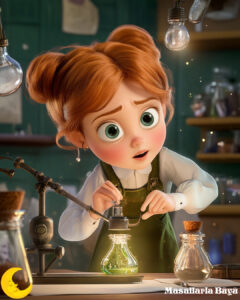 Marie Curie laboratuvarda deney yaparken