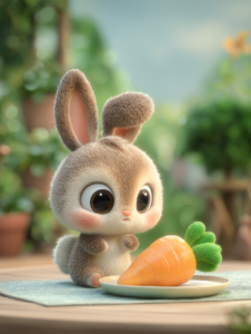2 yaş için yazılmış turuncu havuç masalı kapak görseli, yeni yiyecek denemekten çekinen minik tavşan