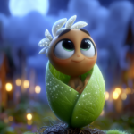 Toprağın kucağında güvenle dinlenen minik bir tohumun zamanla filizlenmesini anlatan bebek masalı sahnesi