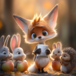 Tilki ve Gümüş Kese masalı kapak görseli, gümüş keseyi tutan tilki ve orman okulunda dürüstlük teması